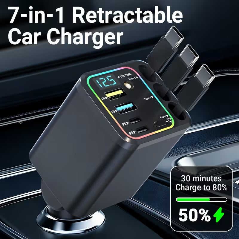 7-in-1 Retractable Car Charger