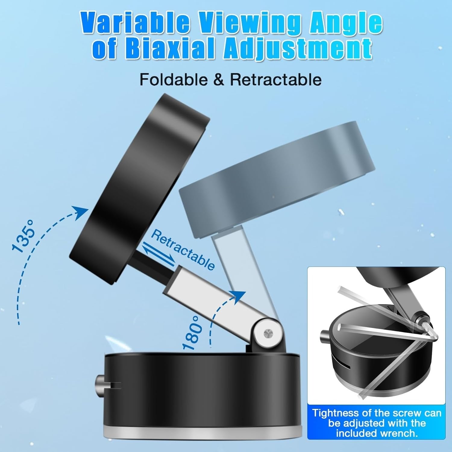 Magnetic Suction Phone Holder | Vacuum Suction Cup Foldable Universal Mobile Stand