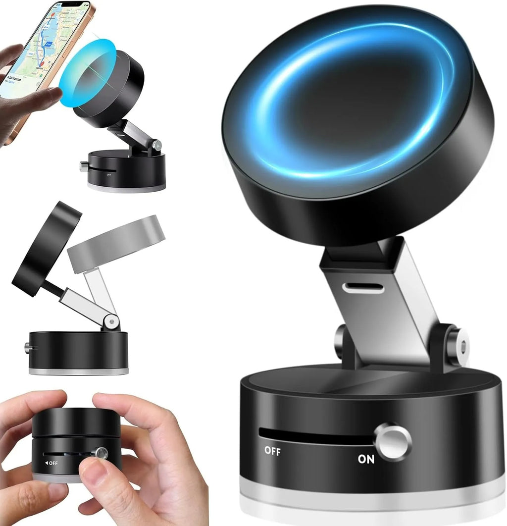 Magnetic Suction Phone Holder | Vacuum Suction Cup Foldable Universal Mobile Stand